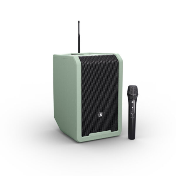 LD Systems ANNY® 8 HHD B8 mintgrønn, bærbar batteridrevet høyttaler m/håndholdt trådløs mikrofon, Bluetooth® og mikser