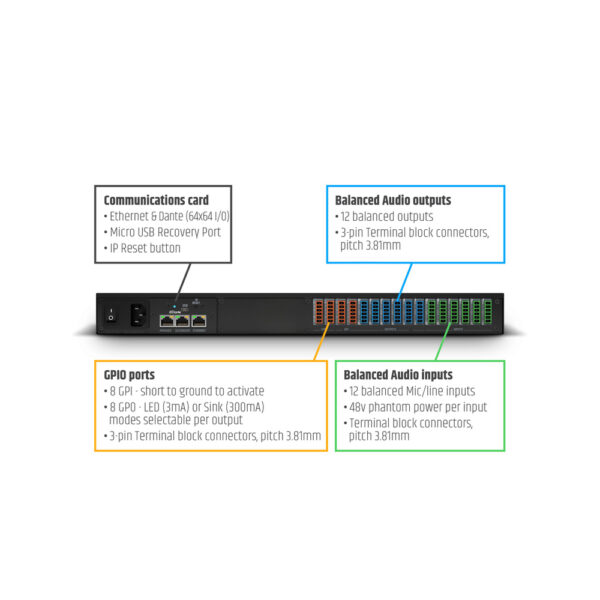 LD Systems ZONE X 1212 D, Hybrid arkitektur DSP Matrix-12 inn/12 ut m/Dante. Be om tilbud! - Bilde 4