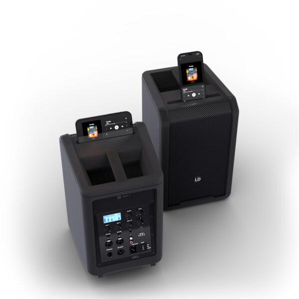LD Systems ANNY® 8 BPH B8 sort, 8" bærbar batteridrevet høyttaler m/trådløs bøylemikrofon/lommesender, Bluetooth® og mikser - Bilde 12
