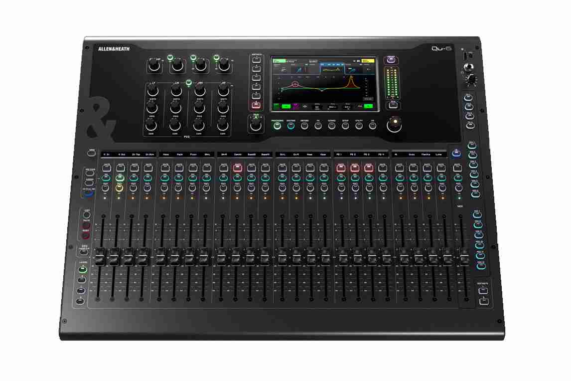 AHT QU-6, Allen & Heath m/Dante 38 inn/24 ut digital lydmikser, 24+1 fadere - Bilde 2